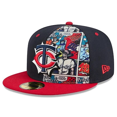 Men's New Era Navy/Red Minnesota Twins 2025 MLB Diamond Hero Edition 59FIFTY Fitted Hat