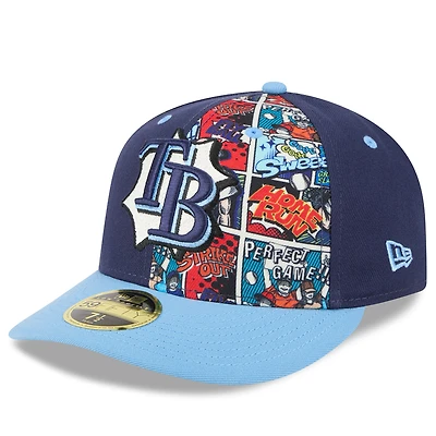 Men's New Era Navy/Light Blue Tampa Bay Rays 2025 MLB Diamond Hero Edition Low Profile 59FIFTY Fitted Hat