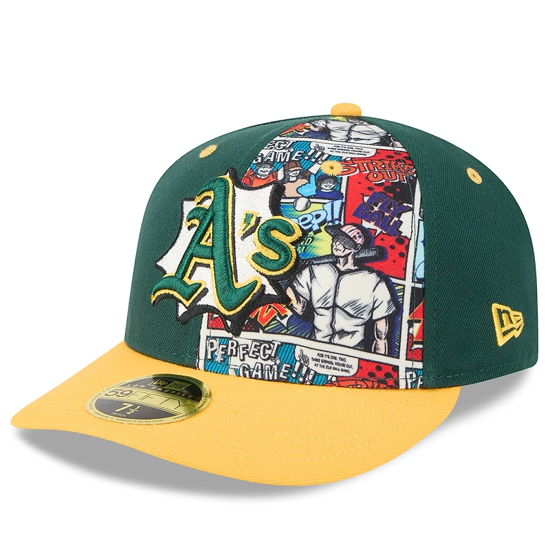 Men's New Era Green/Gold Athletics 2025 MLB Diamond Hero Edition Low Profile 59FIFTY Fitted Hat