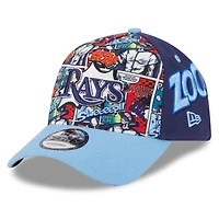 Youth New Era Navy/Light Blue Tampa Bay Rays 2025 MLB Diamond Hero Edition A-Frame 9FORTY Adjustable Hat