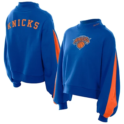 Women's New Era Blue York Knicks Sport Night Balloon Sleeves Sweatshirt