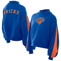 Women's New Era Blue York Knicks Sport Night Balloon Sleeves Sweatshirt