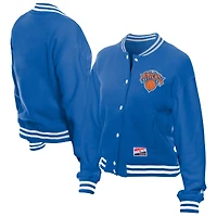 Women's New Era Blue York Knicks Throwback Full-Snap Jacket
