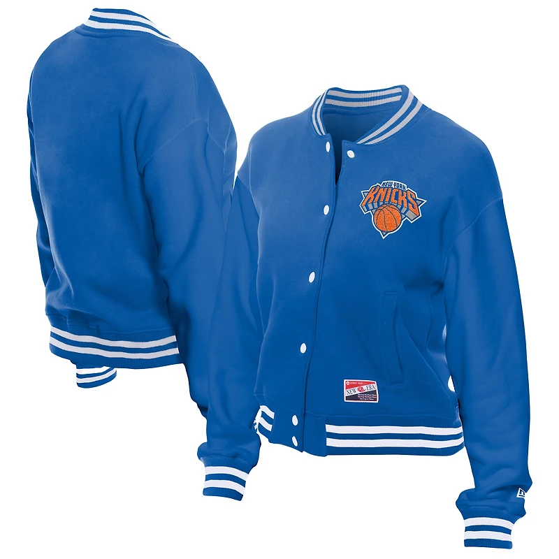 Women's New Era Blue York Knicks Throwback Full-Snap Jacket
