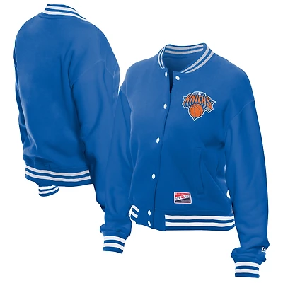Women's New Era Blue York Knicks Throwback Full-Snap Jacket