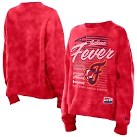 Women's New Era Red Indiana Fever Oversized Mineral Wash Sweatshirt