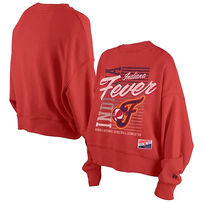 Women's New Era Red Indiana Fever Oversized Mineral Wash Sweatshirt