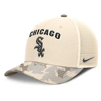 Men's Nike Natural Chicago White Sox Camo Natural Pack Rise Adjustable Trucker Hat