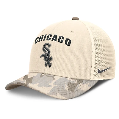 Men's Nike Natural Chicago White Sox Camo Natural Pack Rise Adjustable Trucker Hat