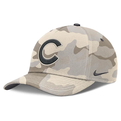 Men's Nike Natural Chicago Cubs Camo Pack Rise Adjustable Hat