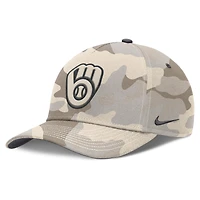 Men's Nike Natural Milwaukee Brewers Camo Pack Rise Adjustable Hat