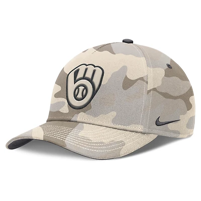 Men's Nike Natural Milwaukee Brewers Camo Pack Rise Adjustable Hat
