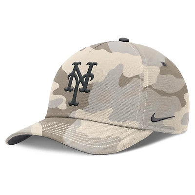 Men's Nike Natural New York Mets Camo Pack Rise Adjustable Hat