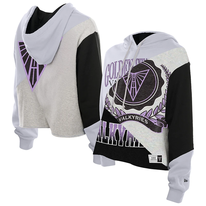 Women's New Era Golden State Valkyries Upcycled Color Block Cropped Boxy Hoodie