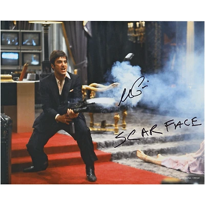 Al Pacino Scarface Autographed 16" x 20" Shooting With Smoke Photograph with "SCARFACE" Inscription