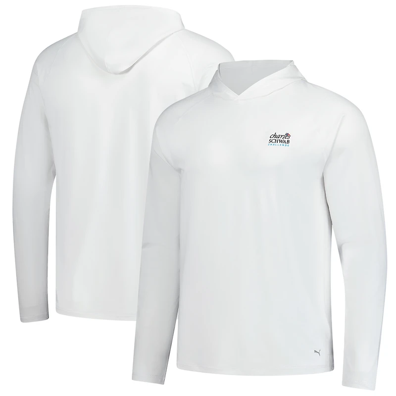 Men's Puma  White The Charles Schwab Challenge You-V Raglan Pullover Hoodie