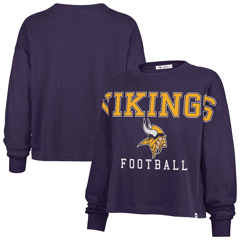 Women's '47 Purple Minnesota Vikings Outreach City Oversized Long Sleeve T-Shirt