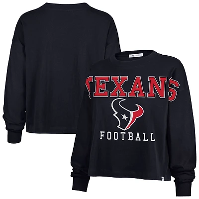 Women's '47 Navy Houston Texans Outreach City Oversized Long Sleeve T-Shirt