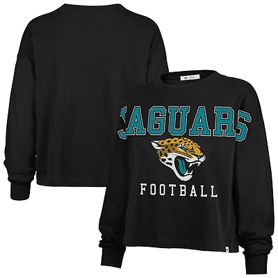 Women's '47 Black Jacksonville Jaguars Outreach City Oversized Long Sleeve T-Shirt