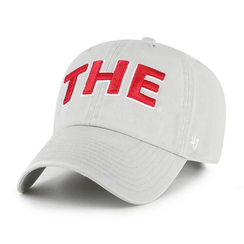 Men's '47 Gray Ohio State Buckeyes Clean Up Adjustable Hat