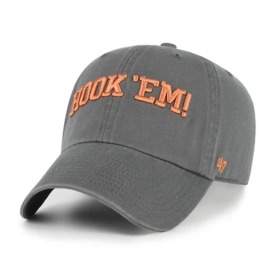Men's '47 Charcoal Texas Longhorns Clean Up Adjustable Hat