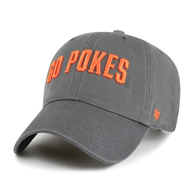 Men's '47 Charcoal Oklahoma State Cowboys Clean Up Adjustable Hat