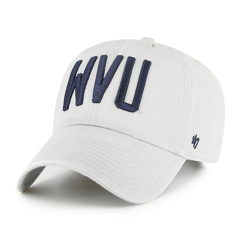 Men's '47 Gray West Virginia Mountaineers Clean Up Adjustable Hat