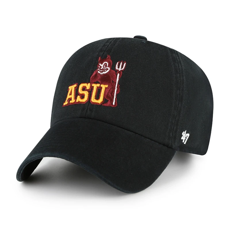 Men's '47 Black Arizona State Sun Devils Vault Clean Up Adjustable Hat