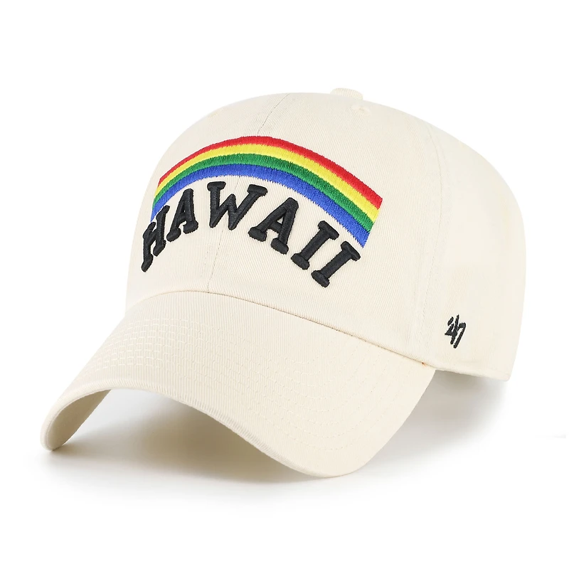 Men's '47 Sand Hawaii Rainbow Warriors Vault Clean Up Adjustable Hat