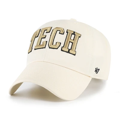 Men's '47 Sand Georgia Tech Yellow Jackets Vault Clean Up Adjustable Hat