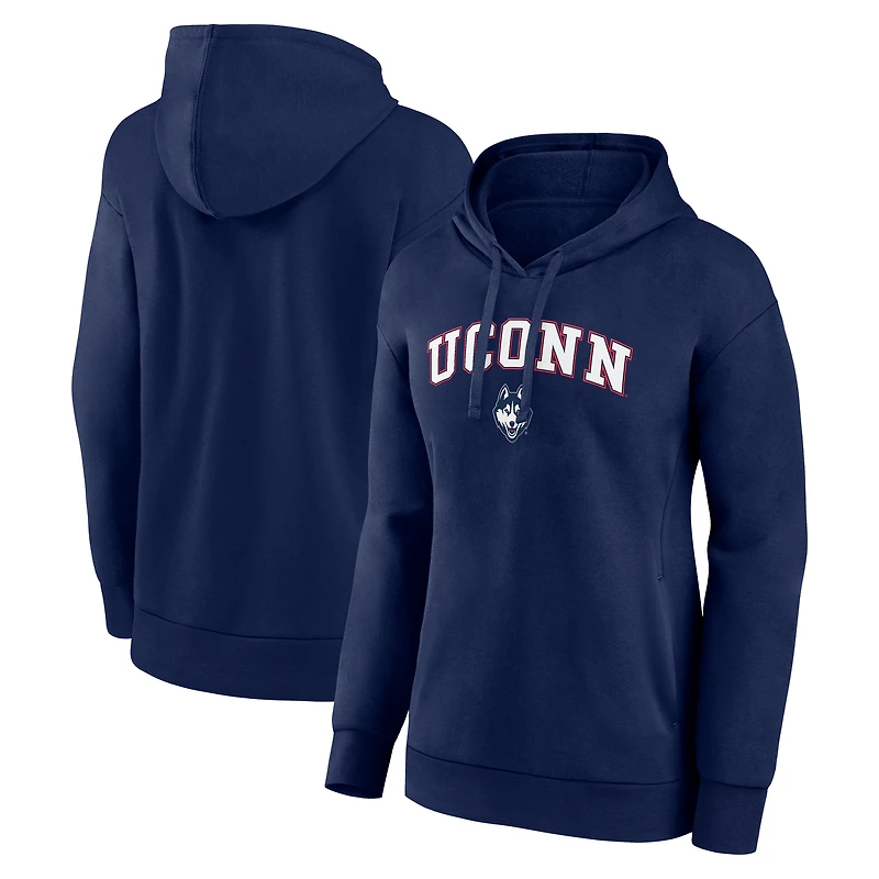 Women's Navy UConn Huskies Campus Pullover Hoodie