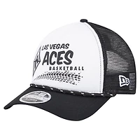 Unisex New Era  White/Black Las Vegas Aces 9FORTY A-Frame Graphic Trucker Hat