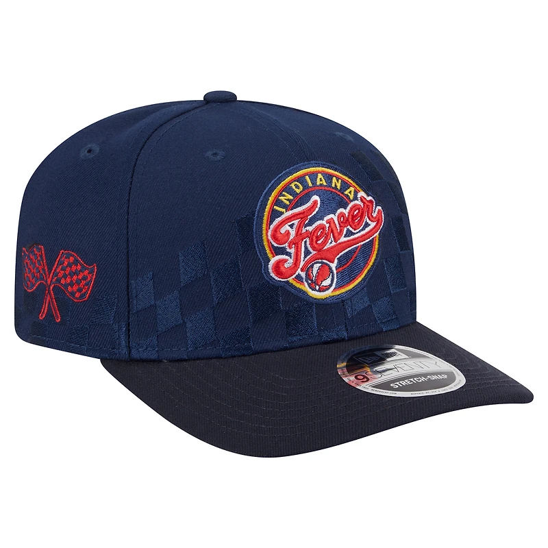 Unisex New Era  Navy Indiana Fever 9SEVENTY Checkerboard Print Adjustable Hat