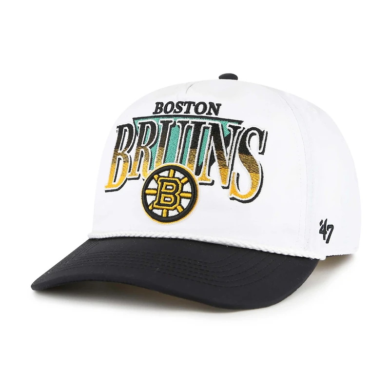 Men's '47 White/Black Boston Bruins Tribute Hitch Adjustable Hat