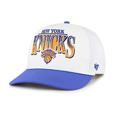 Men's '47 White/Blue New York Knicks Tribute Two-Tone Hitch Adjustable Hat