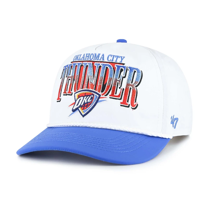 Men's '47 White/Blue Oklahoma City Thunder Tribute Two-Tone Hitch Adjustable Hat
