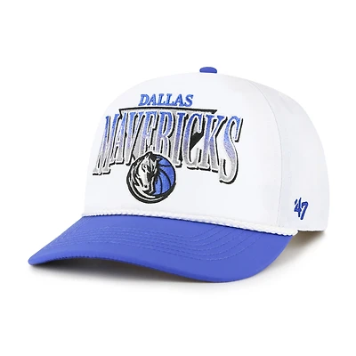 Men's '47 White/Blue Dallas Mavericks Tribute Two-Tone Hitch Adjustable Hat