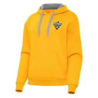 Women's Antigua Gold Sweden Hockey 2025 4 Nations Face Off Victory Pullover Hoodie