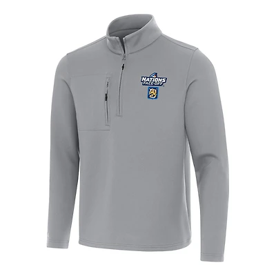 Men's Antigua Gray Finland Hockey 2025 4 Nations Face Off Insider Quarter-Zip Top
