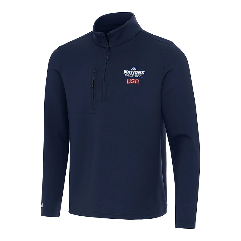 Men's Antigua Navy USA Hockey 2025 4 Nations Face Off Insider Quarter-Zip Top