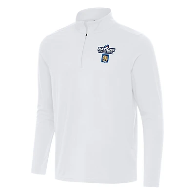 Men's Antigua White Finland Hockey 2025 4 Nations Face Off Intent Quarter-Zip Top