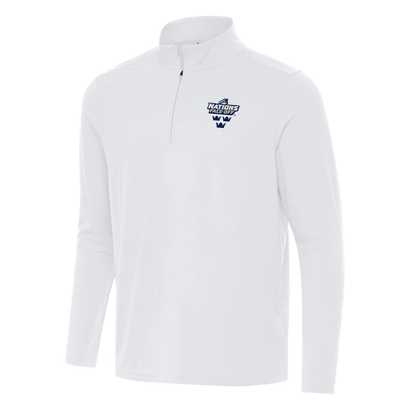 Men's Antigua White Sweden Hockey 2025 4 Nations Face Off Intent Quarter-Zip Top