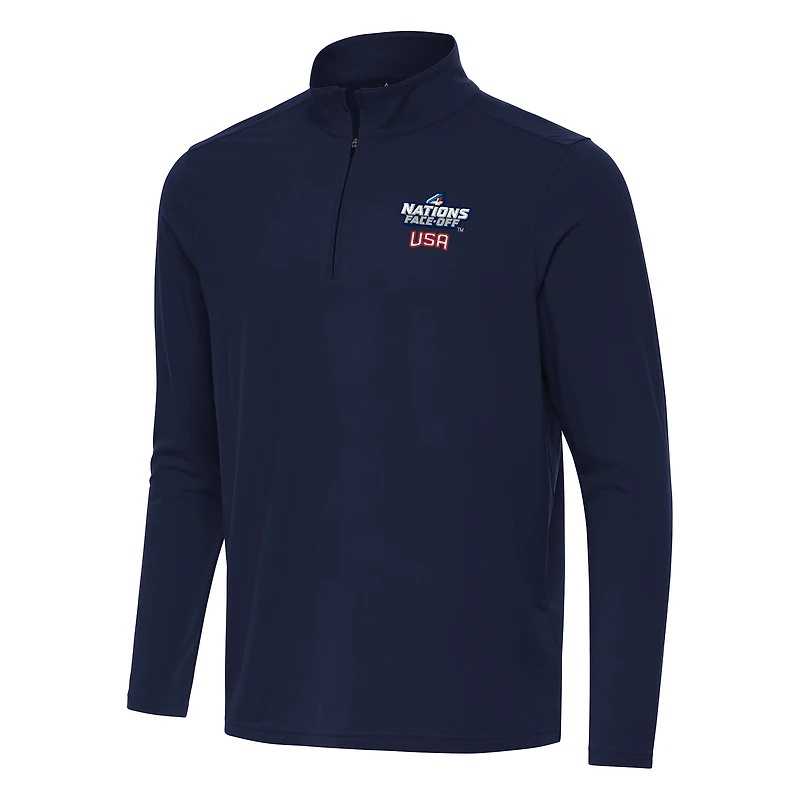 Men's Antigua Navy USA Hockey 2025 4 Nations Face Off Intent Quarter-Zip Top