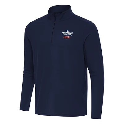 Men's Antigua Navy USA Hockey 2025 4 Nations Face Off Intent Quarter-Zip Top