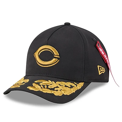 Men's New Era x Alpha Industries  Black Cincinnati Reds A-Frame 9FORTY Adjustable Hat