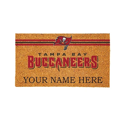Tampa Bay Buccaneers 28" x 16" Personalized Team Logo Outdoor Coir Mat