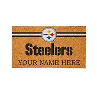 Pittsburgh Steelers 28" x 16" Personalized Team Logo Outdoor Coir Mat
