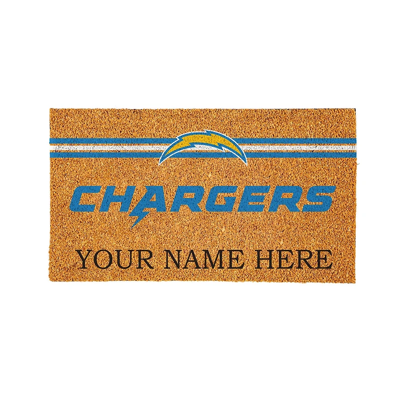 Los Angeles Chargers 28" x 16" Personalized Team Logo Outdoor Coir Mat