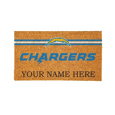 Los Angeles Chargers 28" x 16" Personalized Team Logo Outdoor Coir Mat
