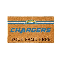 Los Angeles Chargers 28" x 16" Personalized Team Logo Outdoor Coir Mat